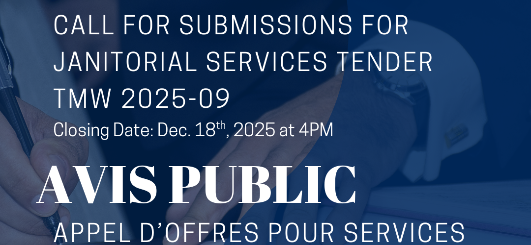 Public Notice: Call for submissions for janitorial tender