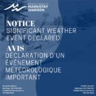 Notice: Significant Weather Event Declared